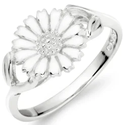 10 mm marguerit ring i sølv - Marie