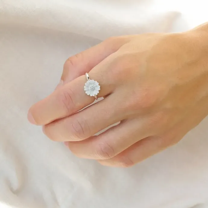 11 mm marguerit ring i sølv - Magda