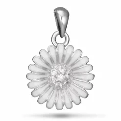 14 mm marguerit vedhæng i rhodineret sølv - Matilda