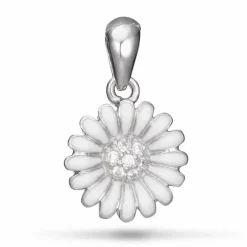12 mm marguerit vedhæng i rhodineret sølv - Matilda