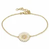 14 mm marguerit zirkon armbånd i forgyldt sølv - Matilda
