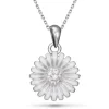 14 mm marguerit zirkon halskæde i sølv - Matilda