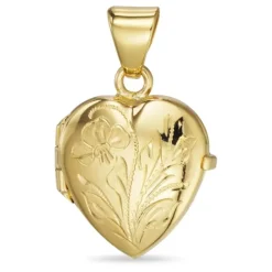 16 mm medaljon med billede i 9 karat guld