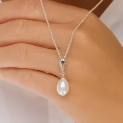 8 mm perle vedhæng i sølv