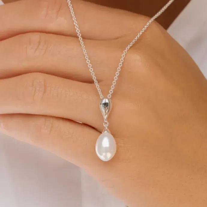 8 mm perle vedhæng i sølv