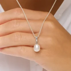 8 mm perle vedhæng i sølv