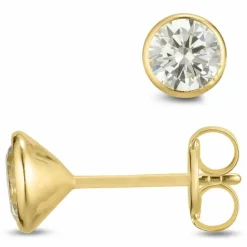 5 mm ørestikker i 9 karat guld med zirkon