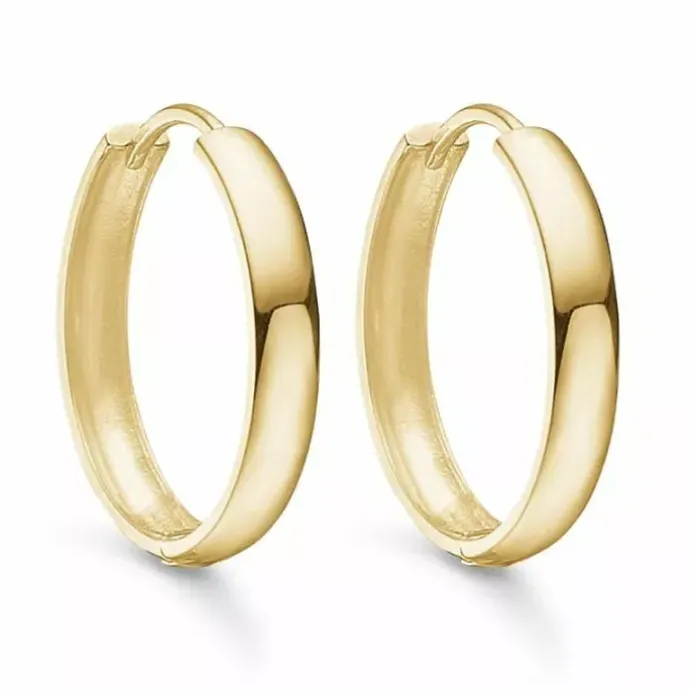 20 mm støvring design creoler i 8 karat guld