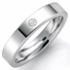 4 mm vielsesring i 9 karat hvidguld 0,03 ct