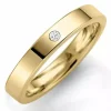 3 mm vielsesring i 9 karat guld 0,02 ct