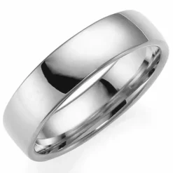 5 mm vielsesring i 9 karat hvidguld