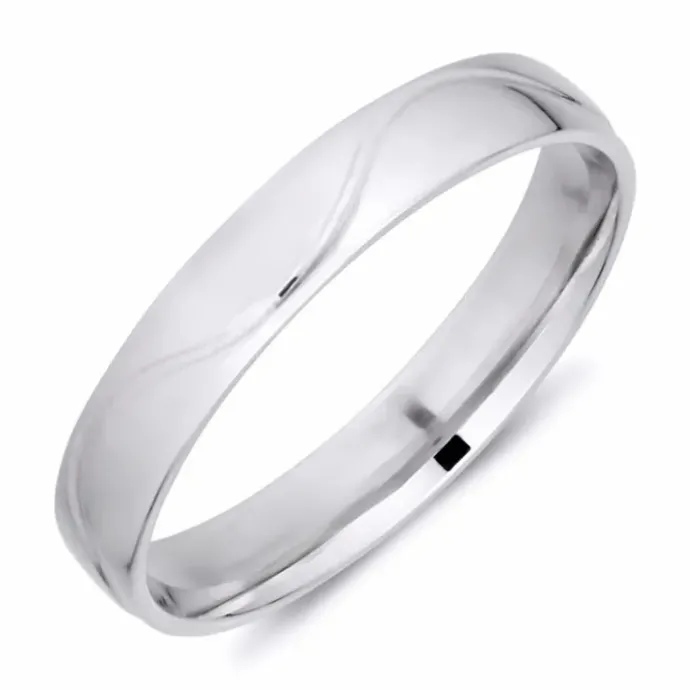 4 mm vielsesring i 14 karat hvidguld