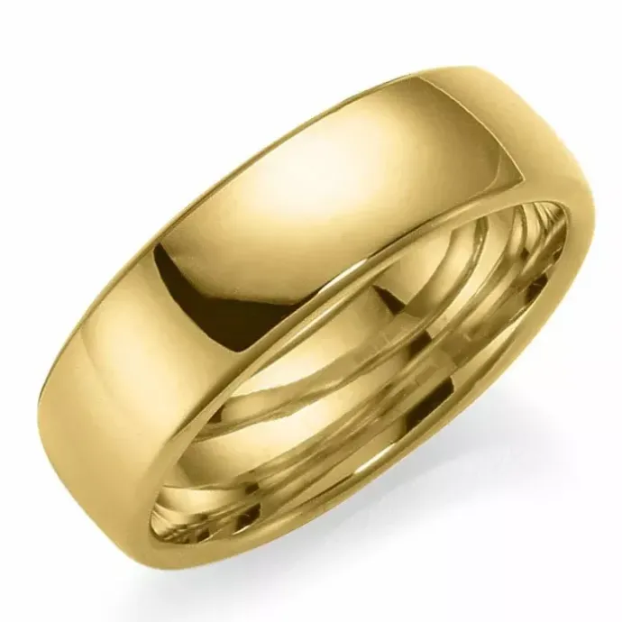 6 mm vielsesring i 14 karat guld