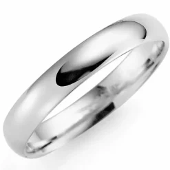 4 mm vielsesring i 9 karat hvidguld