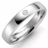 4 mm vielsesring i 14 karat hvidguld 0,03 ct
