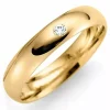 3 mm vielsesring i 14 karat guld 0,02 ct