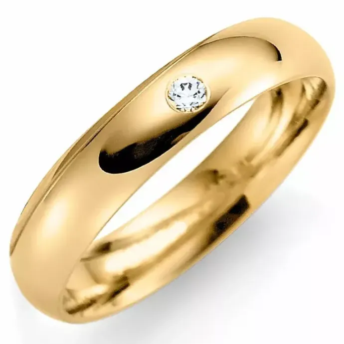 3 mm vielsesring i 14 karat guld 0,02 ct