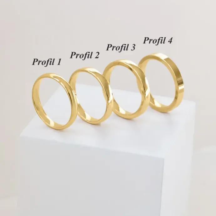 3 mm vielsesring i 14 karat guld 0,02 ct