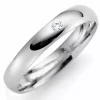 3 mm vielsesring i 9 karat hvidguld 0,02 ct