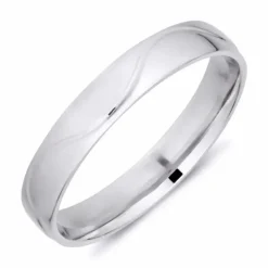 4 mm vielsesring i 9 karat hvidguld