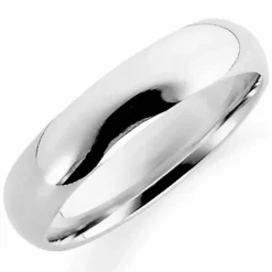 5 mm vielsesring i 9 karat hvidguld