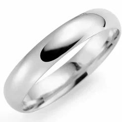 5 mm vielsesring i 14 karat hvidguld