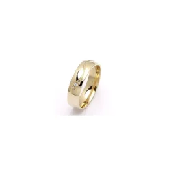 5 mm vielsesring i 14 karat guld 0,008 ct og 0,02 ct