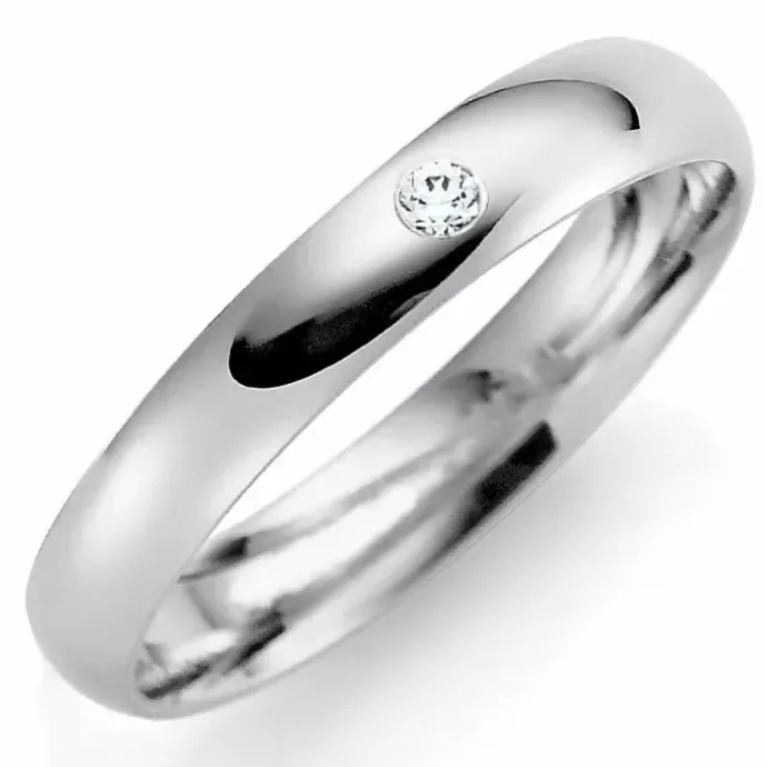 3 mm vielsesring i 14 karat hvidguld 0,02 ct