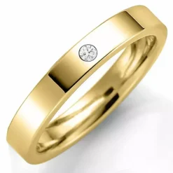 5 mm vielsesring i 9 karat guld 0,03 ct