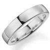 5 mm vielsesring i 9 karat hvidguld