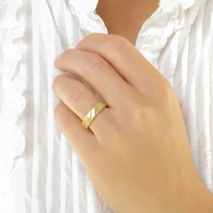 5 mm vielsesring i 14 karat guld