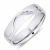 5 mm vielsesring i 9 karat hvidguld 0,008 ct og 0,02 ct