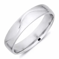 5 mm vielsesring i 9 karat hvidguld