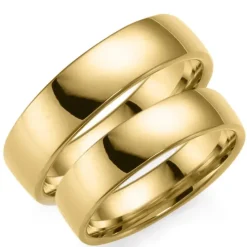 5 mm vielsesringe i 9 karat guld - sæt