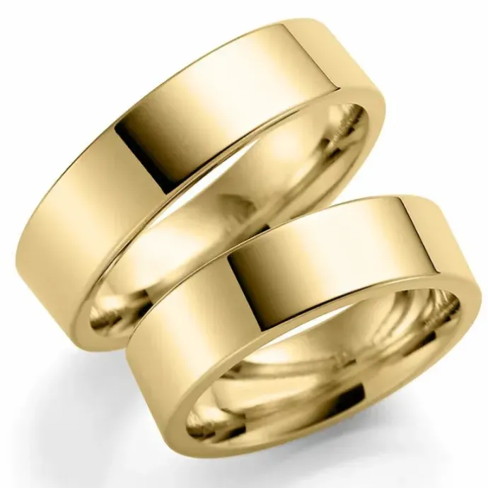 6 mm vielsesringe i 9 karat guld - sæt