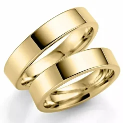 5 mm vielsesringe i 9 karat guld - sæt