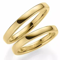3 mm vielsesringe i 14 karat guld - sæt