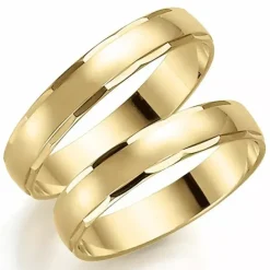 4 mm vielsesringe i 9 karat guld - sæt