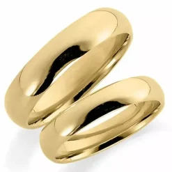5 mm vielsesringe i 14 karat guld - sæt