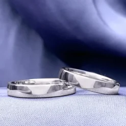 4 mm vielsesringe i 9 karat hvidguld - sæt