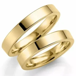 4 mm vielsesringe i 9 karat guld - sæt