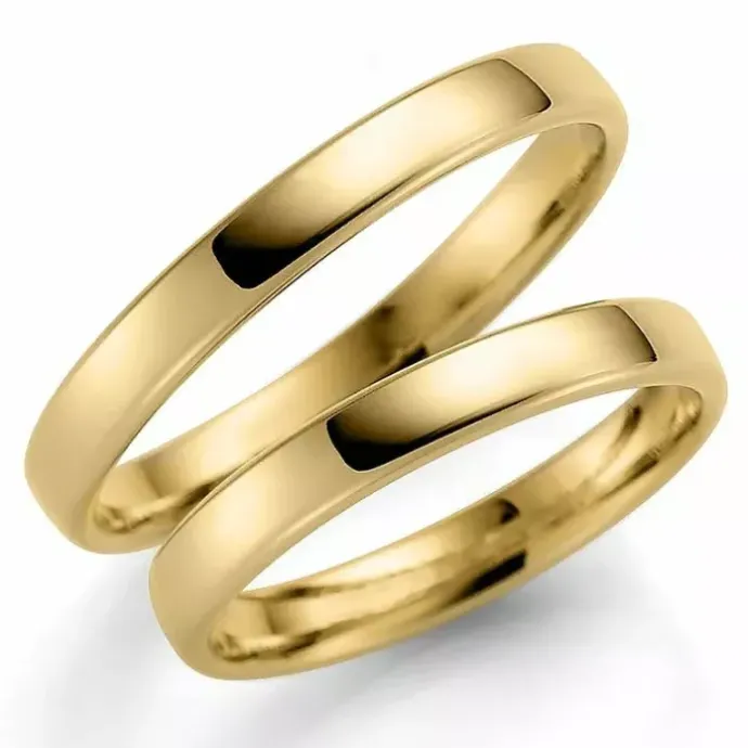 3 mm vielsesringe i 9 karat guld - sæt
