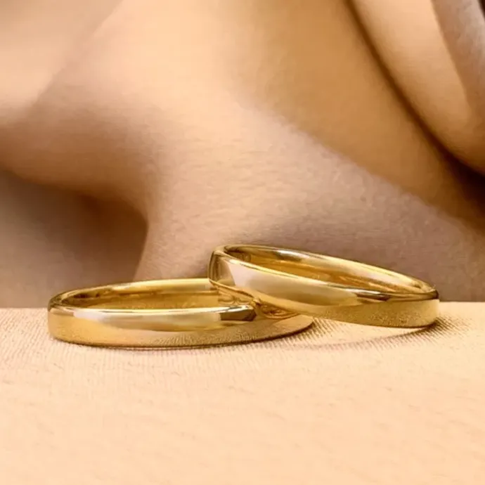 3 mm vielsesringe i 9 karat guld - sæt
