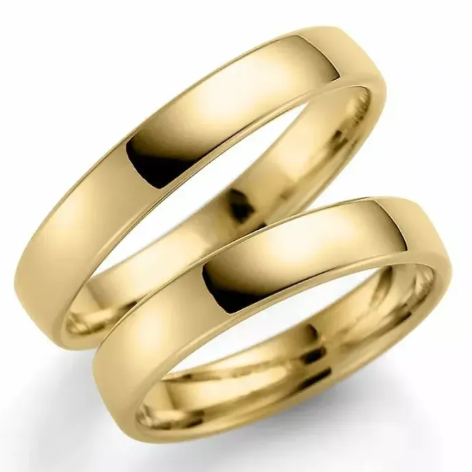 4 mm vielsesringe i 9 karat guld - sæt