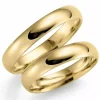 4 mm vielsesringe i 9 karat guld - sæt