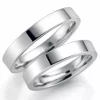 4 mm vielsesringe i 9 karat hvidguld - sæt