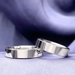 5 mm vielsesringe i 9 karat hvidguld - sæt