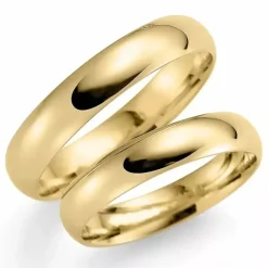 5 mm vielsesringe i 9 karat guld - sæt