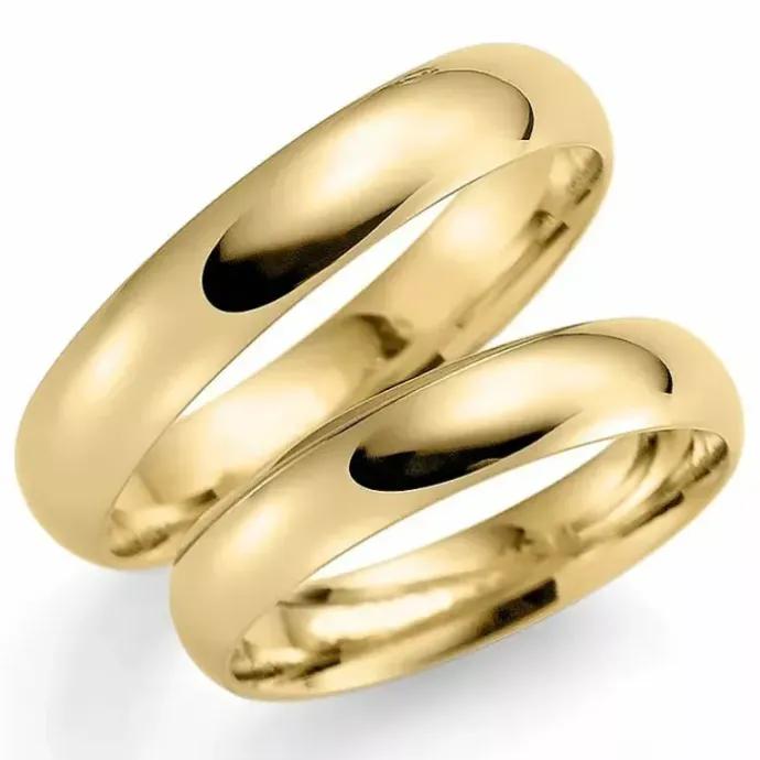 5 mm vielsesringe i 9 karat guld - sæt