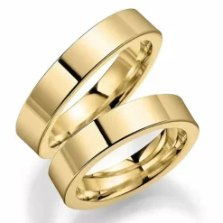5 mm vielsesringe i 9 karat guld - sæt